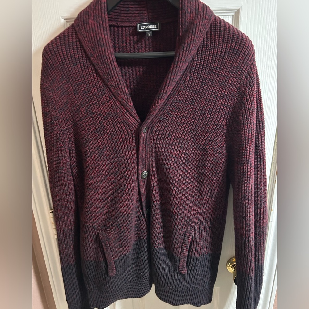 Express Men's Cotton Shawl Neck Cardigan